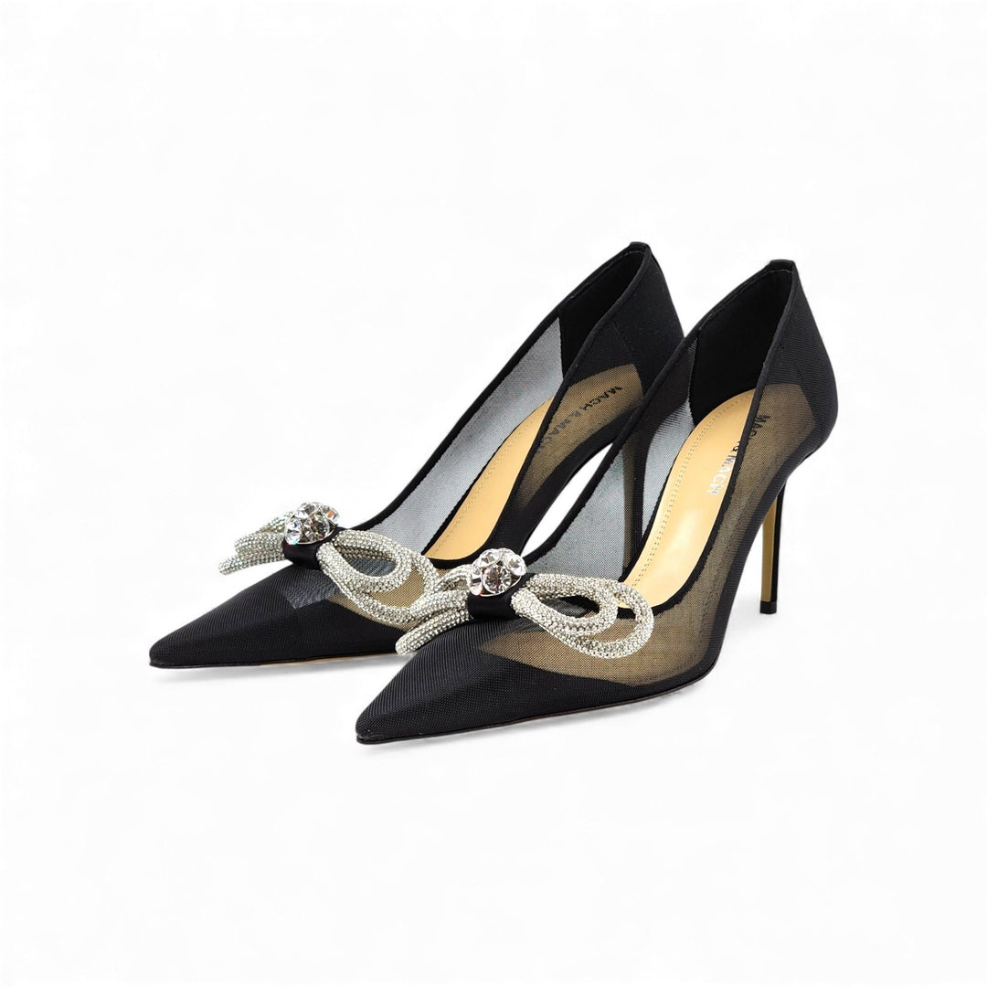 MACH & MACH Double Bow Crystal-Embellished Pumps Heels EU 39.5 US 9 - NWB $1195