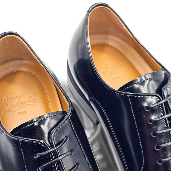 Christian Louboutin Moustachou Leather Derby Shoes Black EU 39 US 6 NWOB $1,250