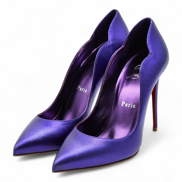 Christian Louboutin Hot Chick Leather Pumps 100 Purple EU 38.5 US 8