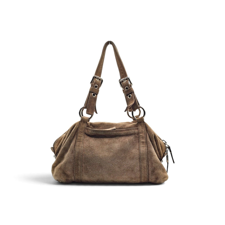 Prada Vintage Scamosciato Suede Shoulder Bag BR2630 in Tan Brown