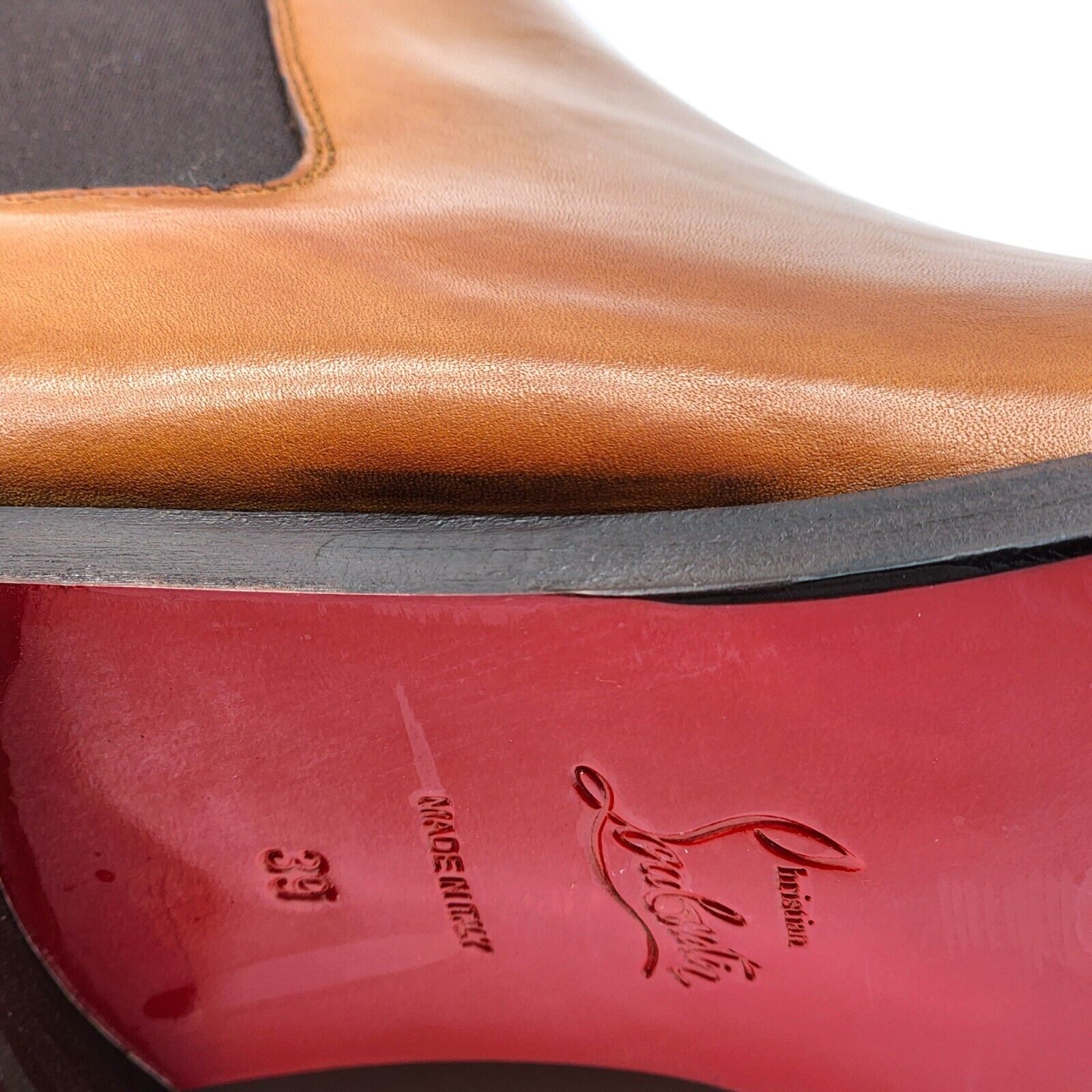 Christian Louboutin Antonio Chelsea Leather Boots - Brown - EU 39