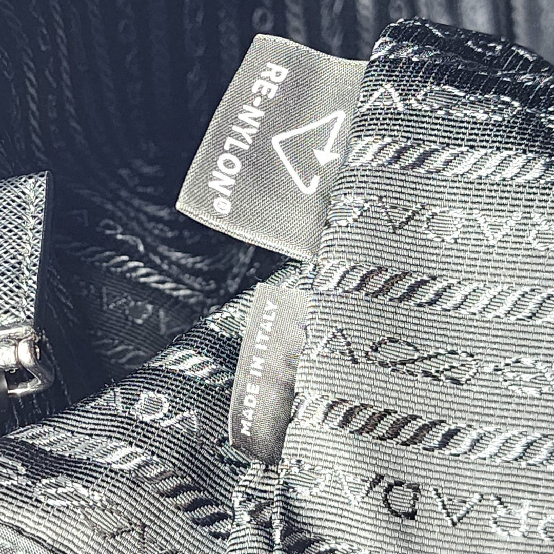 Prada Tessuto Nylon Backpack with Leather Trim Silver Hardware Black