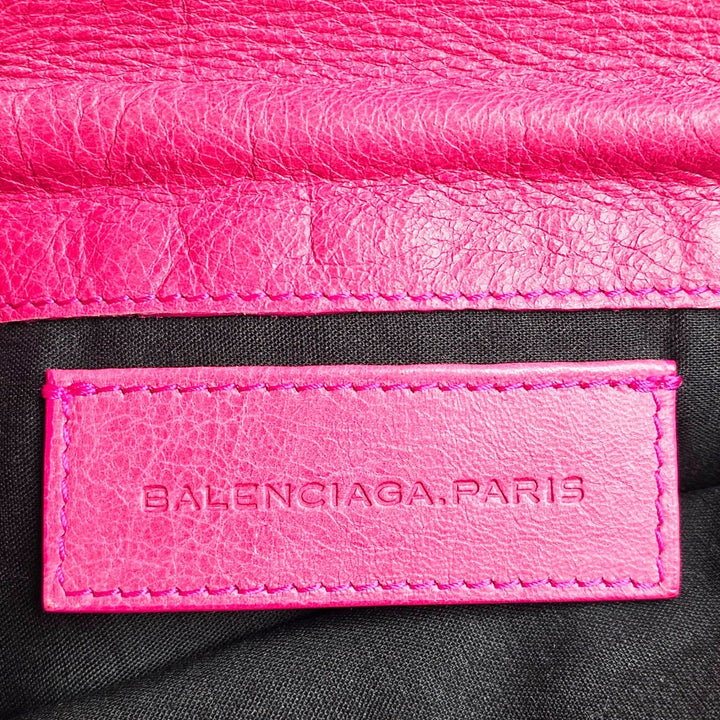 Balenciaga Motorcross Giant 21 Envelope Clutch Bag Pink Leather Mirror 186182