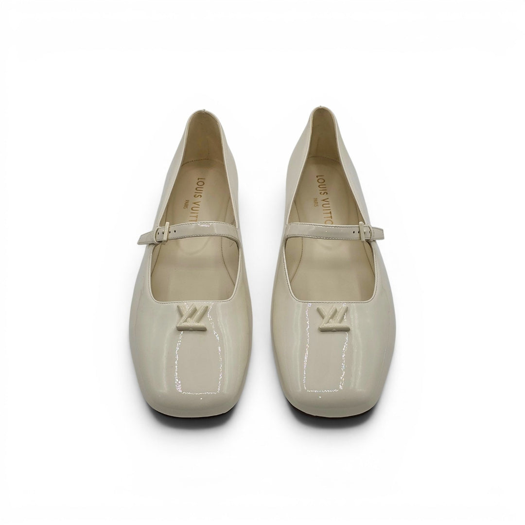 Louis Vuitton Swing Flat Mary Jane Ballerina Shoes Ivory EU 39 US 9 $1080