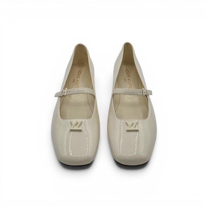 Louis Vuitton Swing Flat Mary Jane Ballerina Shoes Ivory EU 39 US 9 $1080
