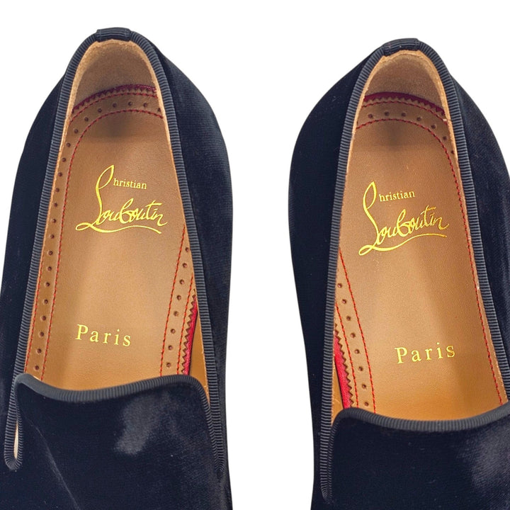 Christian Louboutin Dandelion Velvet Tuxedo Loafers Black EU 41 US 8 - NWOB