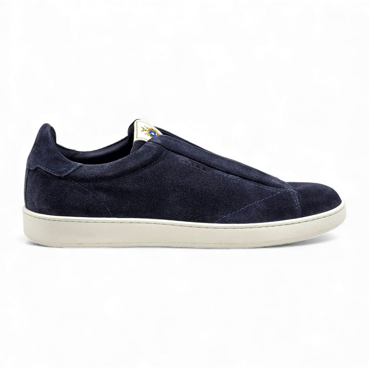 Bally Crest Romy Suede Slip-On Sneakers Navy Blue