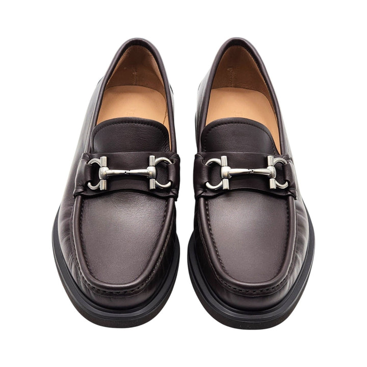 Salvatore Ferragamo Glasgow Calf Leather Loafers Brown UK 10.5 EE US 11.5