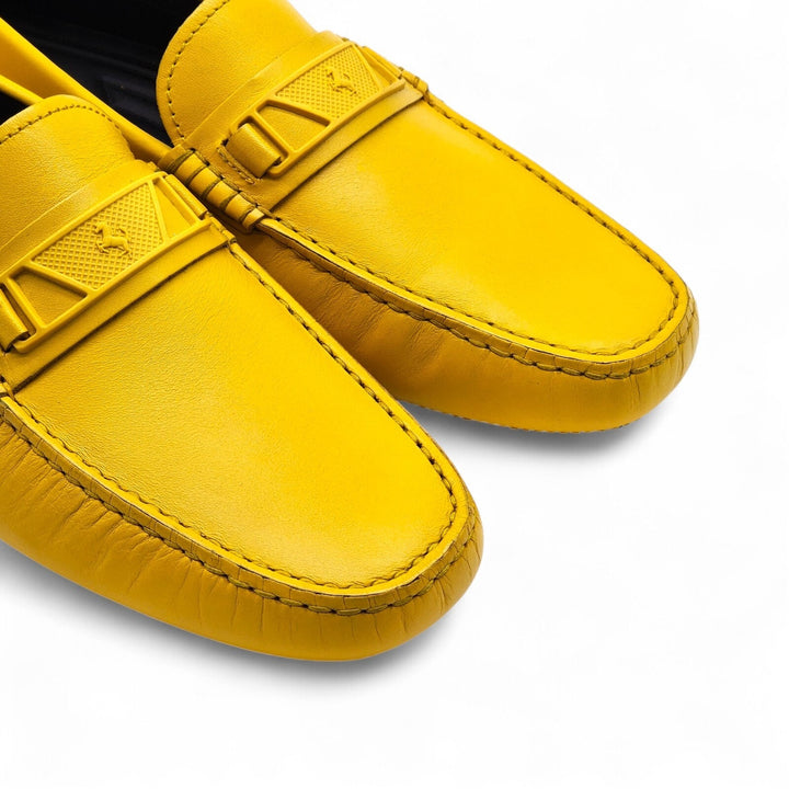 Tod’s for Ferrari Leather Gommino Driving Loafers Yellow UK 7.5 US 8.5