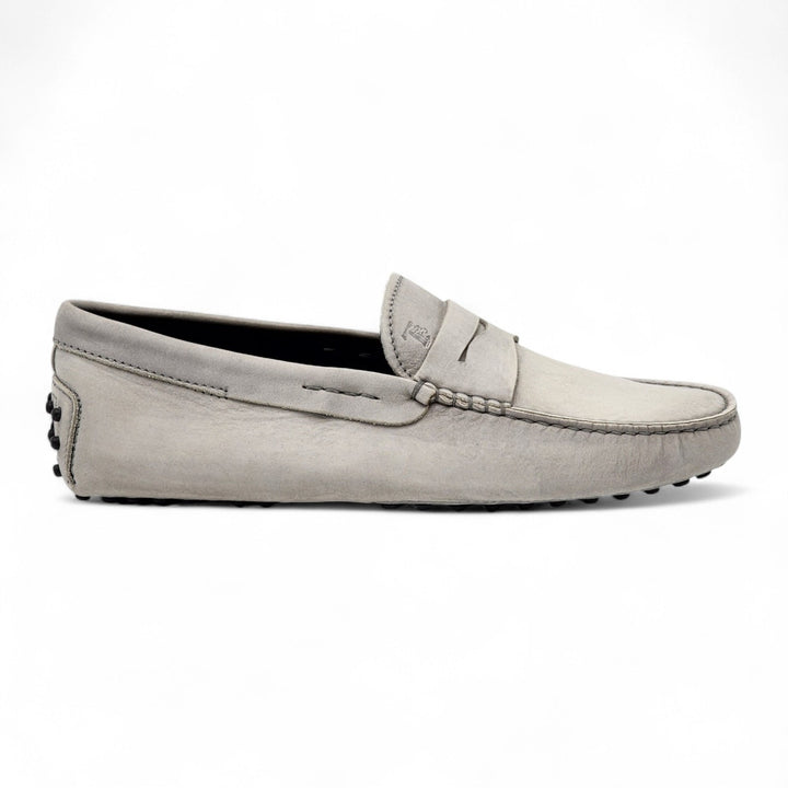 Tod's City Gommino Driving Penny Leather Loafers Gray UK 6 US 7.5