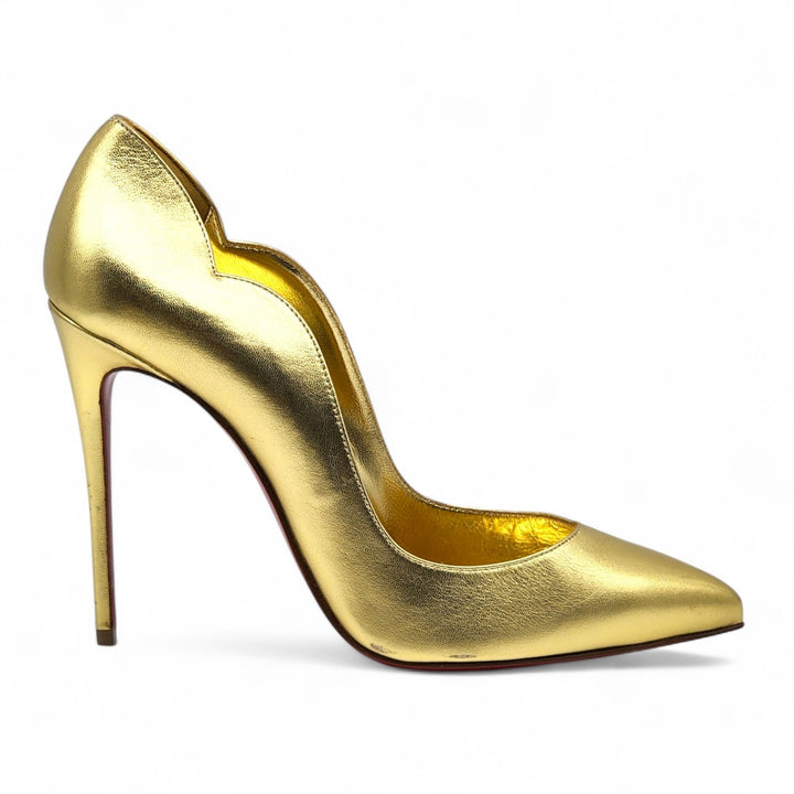 Christian Louboutin Hot Chick Patent Leather Pumps Metallic Gold EU 39 US 8.5