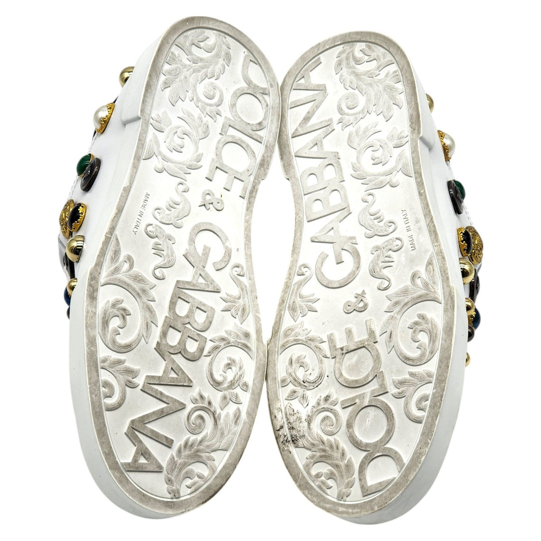 Dolce & Gabbana Embellished Leather Sneakers EU 42 US 9