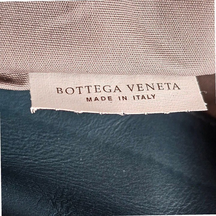 Bottega Veneta Intrecciato Woven Leather Clutch Bag Blue - Preowned