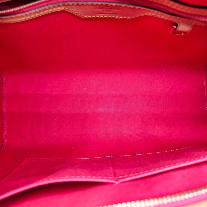 Louis Vuitton 2014 Monogram Vernis Brea MM Coral Red Satchel Shoulder Bag