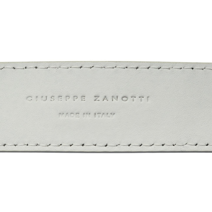 Giuseppe Zanotti Silver Logo Adjustable Leather Belt Unisex One Size