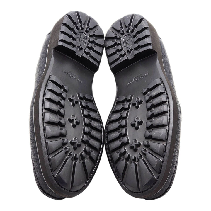 Salvatore Ferragamo Glasgow Calfskin Leather Loafers Black 7.5 EE US 8.5