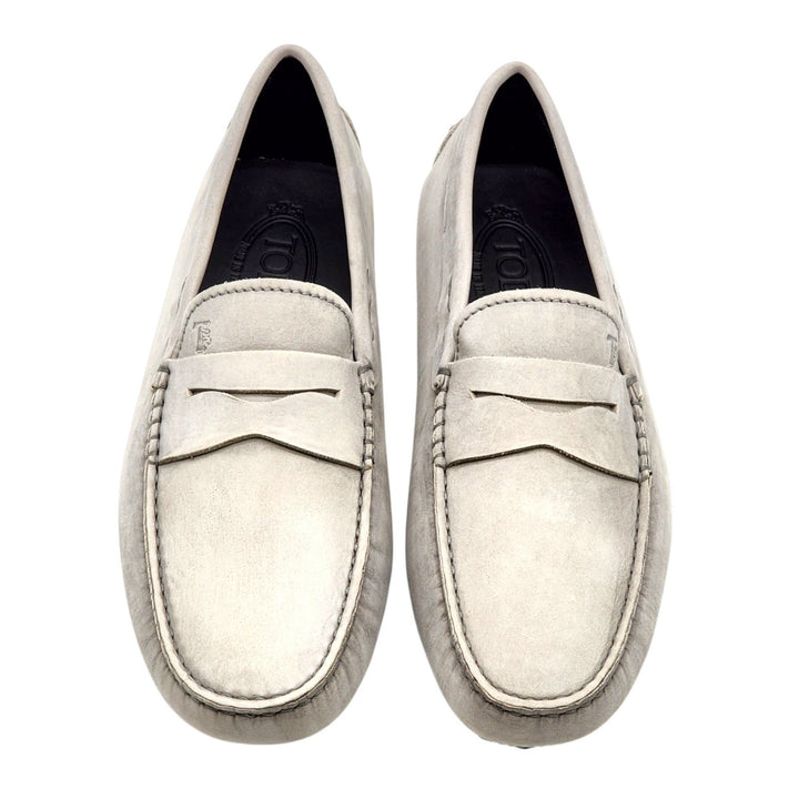 Tod’s City Gommino Suede Driving Loafers Light Gray UK 6 US 7.5 - New $695