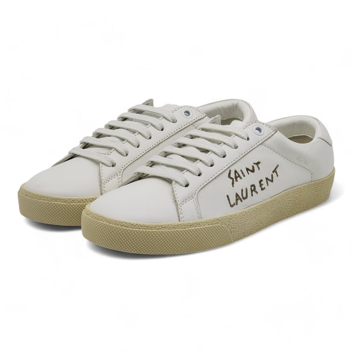 Saint Laurent Court Classic SL/06 Leather Sneakers White EU 36.5 US 6