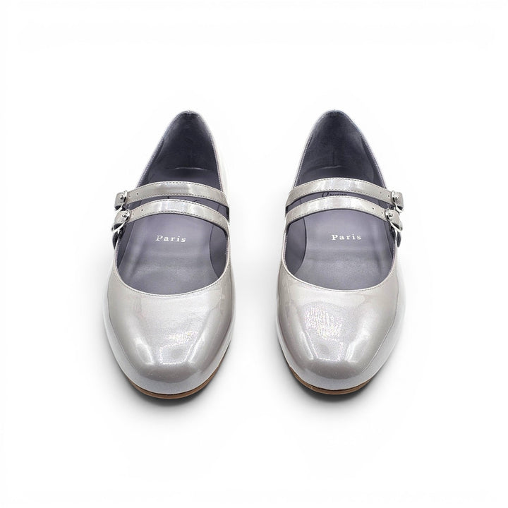 Christian Louboutin Sweet Jane Patent Leather Flats Gray EU 38.5 US 8.5 NWB
