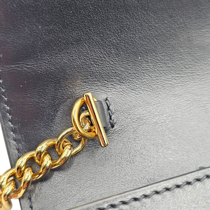 Gucci GG Marmont Leather Wallet on Chain WOC Shoulder Bag in Black