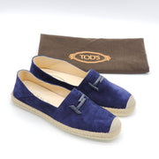 Tod's Suede Whipstitched Espadrilles Navy