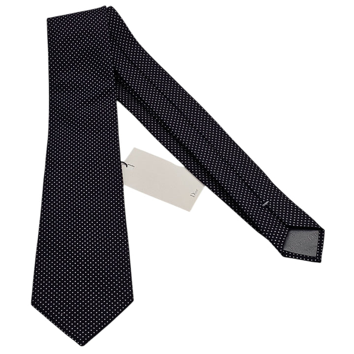 Christian Dior Silk Polka Classic Tie Necktie - Blue