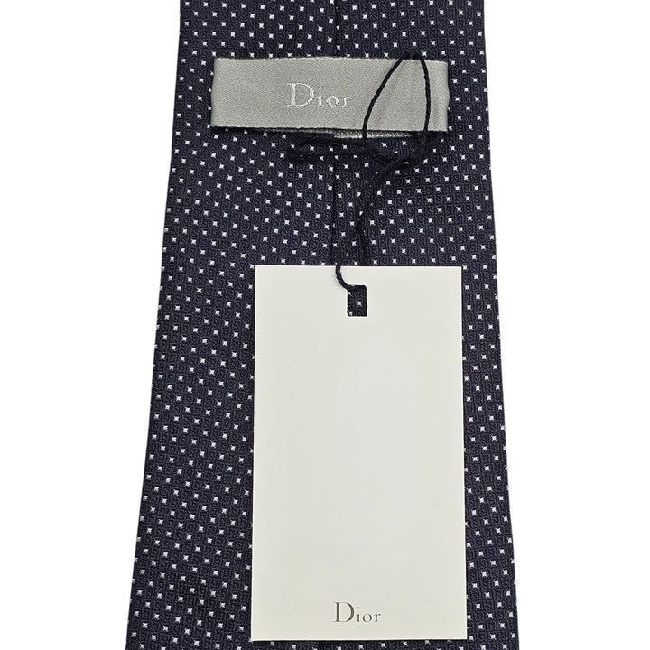 Christian Dior Silk Polka Classic Tie Necktie - Blue