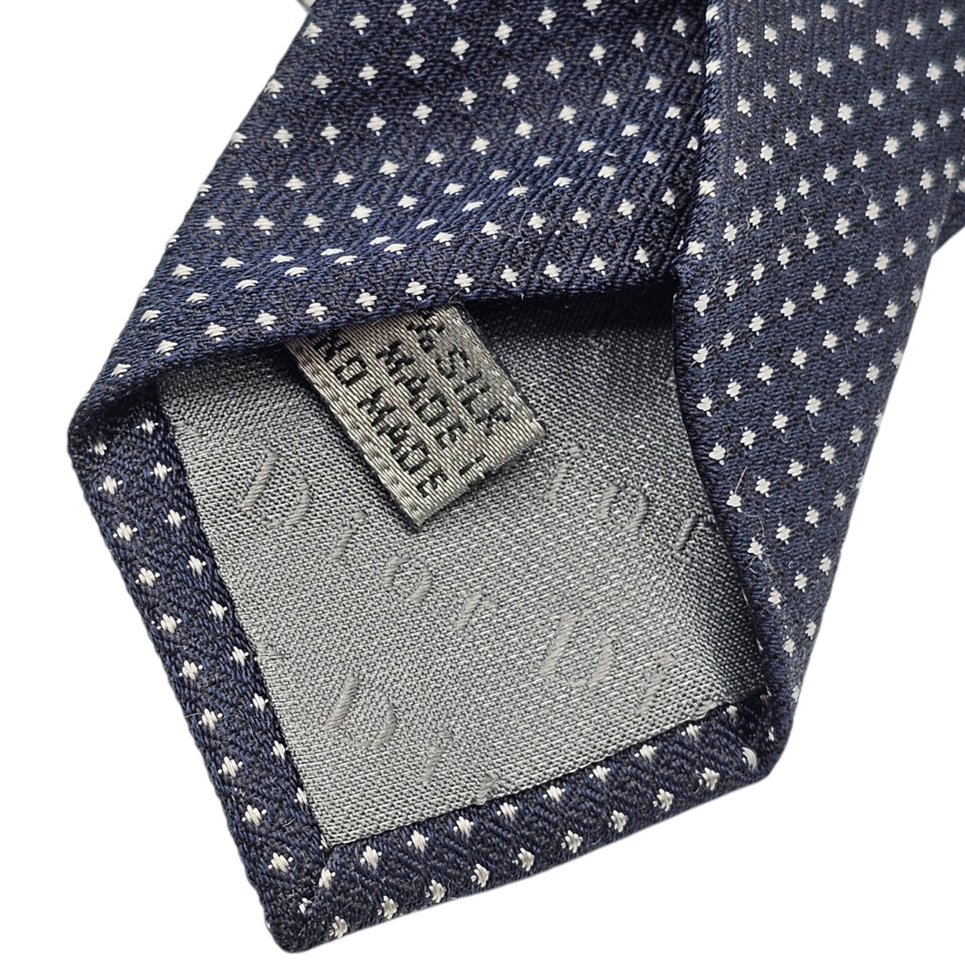Christian Dior Silk Polka Classic Tie Necktie - Blue