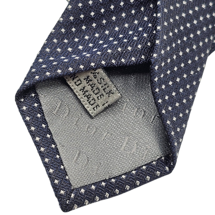 Christian Dior Silk Polka Classic Tie Necktie - Blue