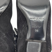 Saint Laurent Paris Blaze Fringe Leather Suede Ankle Boots