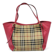 Burberry Horseferry Check Small Canterbury Tote in Beige