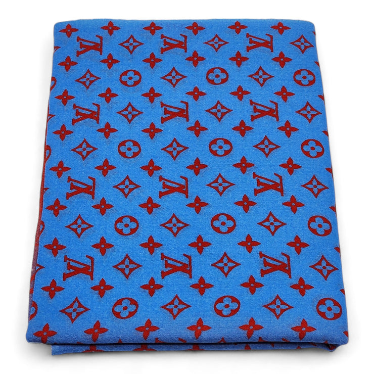 Louis Vuitton LV Logo Multicolor Wool Oversized Scarf Blue/Red M78715