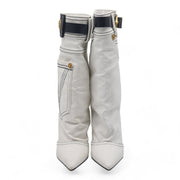 Versace Denim Cowboy Boots White 36
