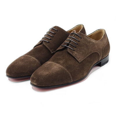 Christian Louboutin Surcity Suede Oxfords in Brown 40