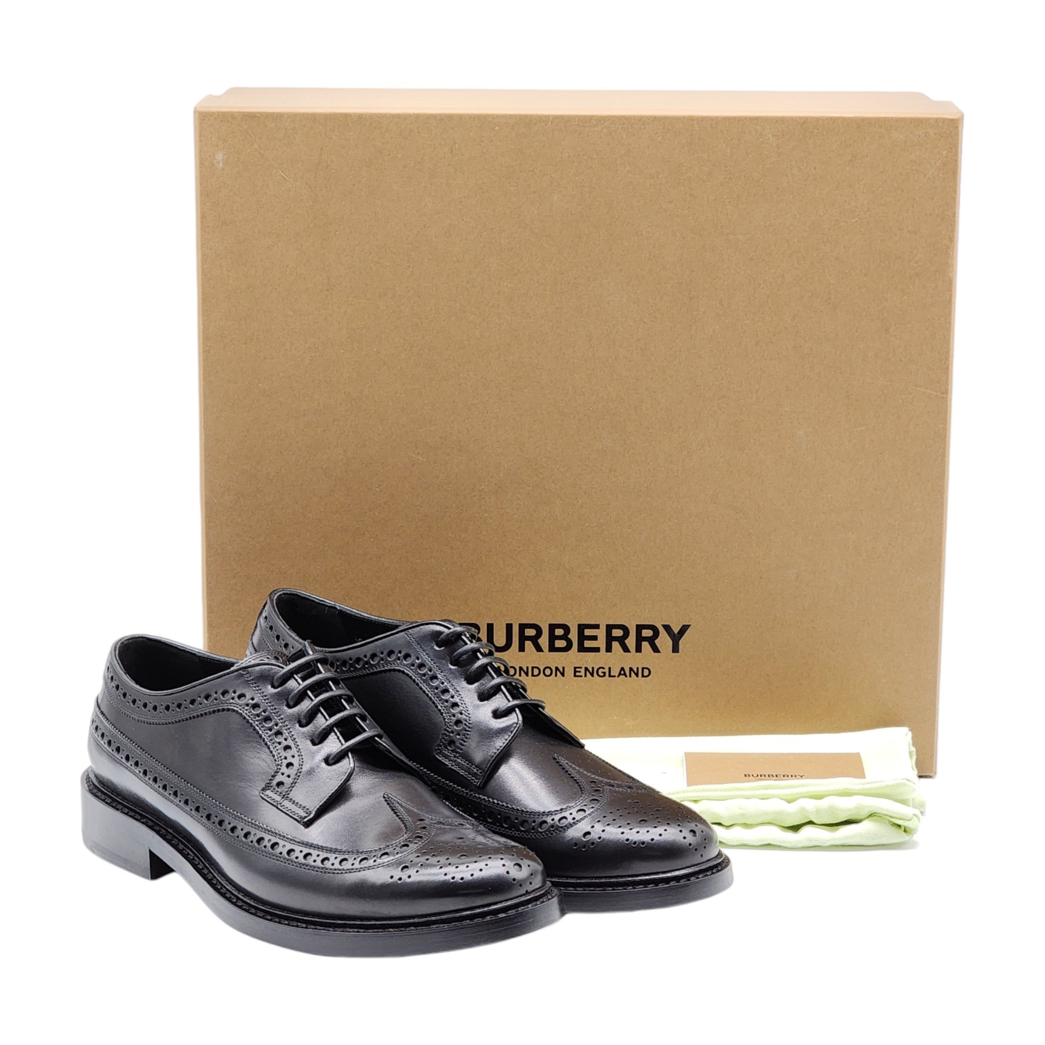 Burberry Leather Wingtip Brogues Shoes Black EU 40 / US 7