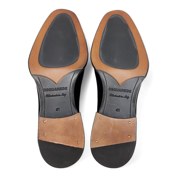 Dsquared2 Bow Detail Velvet Loafers in Black 41