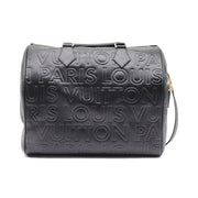 Louis Vuitton Embossed Leather Speedy Cube 30 Bag in Black