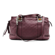 Gucci Guccissima Medium Bamboo Bar Shoulder Bag in Burgundy