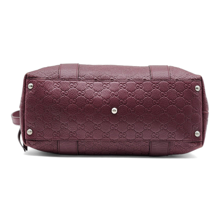 Gucci Guccissima Medium Bamboo Bar Shoulder Bag in Burgundy