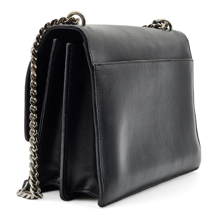Saint Laurent Large Sunset Leather Shoulder Bag in Black