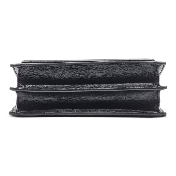 Saint Laurent Large Sunset Leather Shoulder Bag in Black