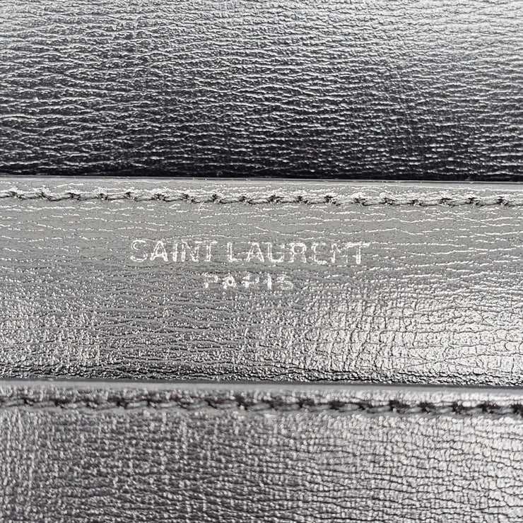 Saint Laurent Large Sunset Leather Shoulder Bag in Black