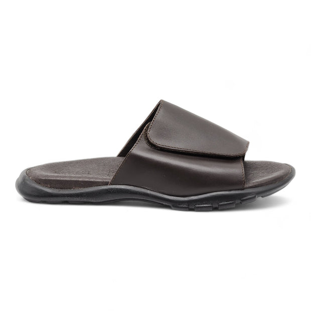 Zegna Leather Slides in Brown