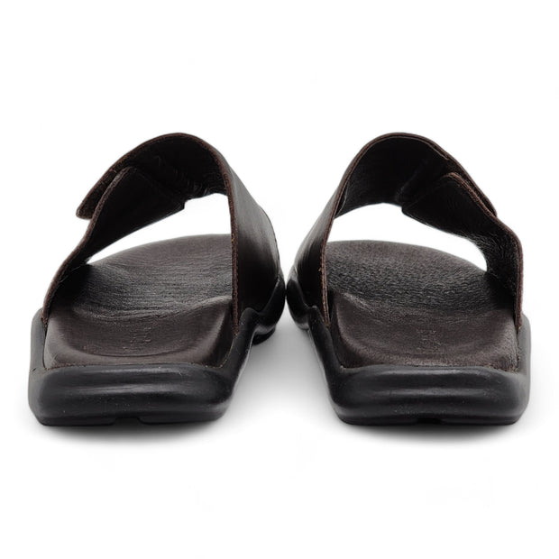 Zegna Leather Slides in Brown