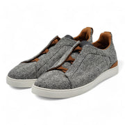 Zegna #UseTheExisting Triple Stitch Wool Sneakers in Gray