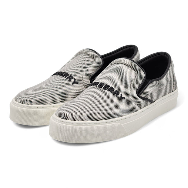 Burberry Bio-Based Sole Canvas And Leather Slip-On Sneakers in Gray (36)
