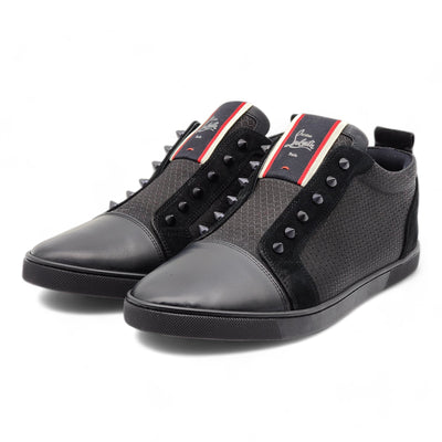 Christian Louboutin F.A.V Fique A Vontade Sneakers - Mesh and Leather - Black - 45.5