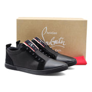 Christian Louboutin F.A.V Fique A Vontade Sneakers - Mesh and Leather - Black - 45.5