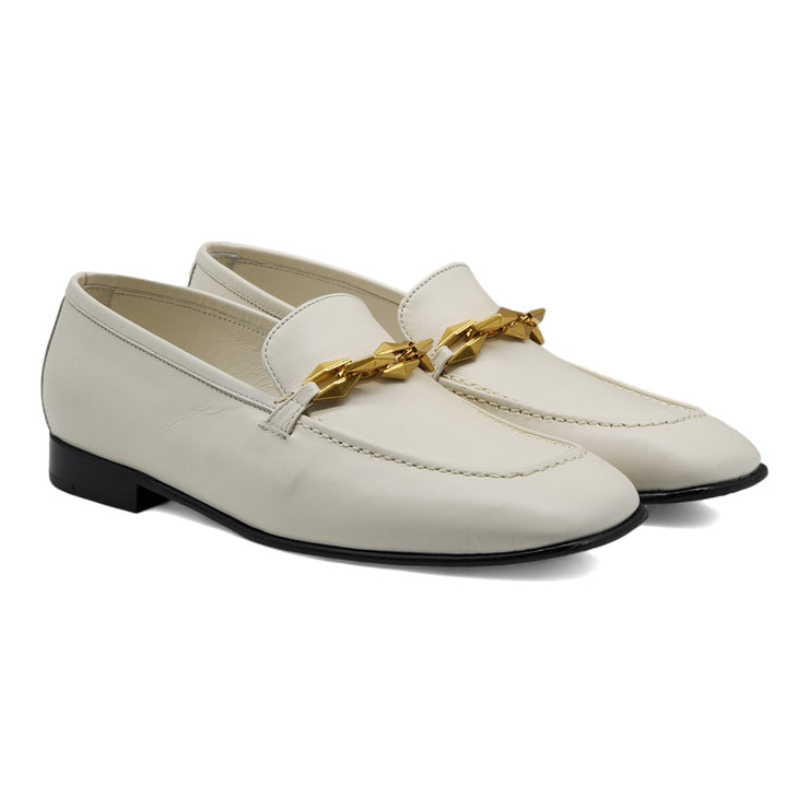 Jimmy Choo Diamond Tilda Loafers in White (37.5)