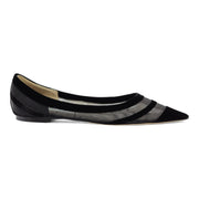 Jimmy Choo Love Tulle Flat Ballerina Shoes in Black (42)